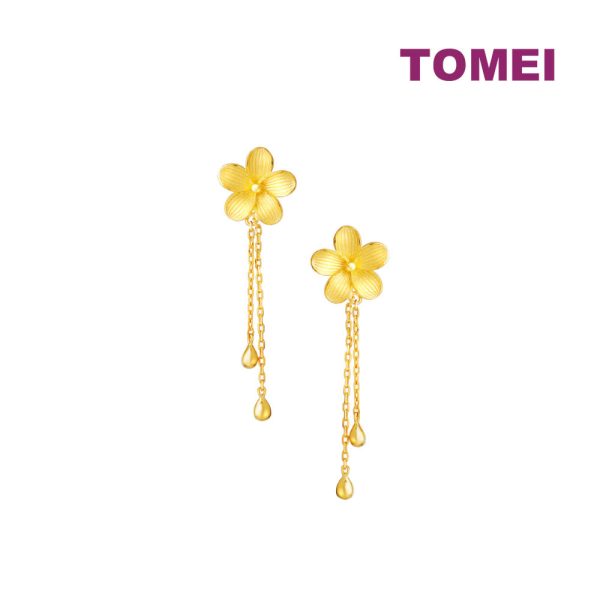 TOMEI X XIFU Flourishing Flowers Earrings, Yellow Gold 999 on Sale