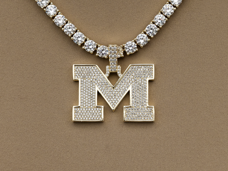 University of Michigan Wolverines Official NCAA Micro Logo Pendant in Yellow Gold Fashion