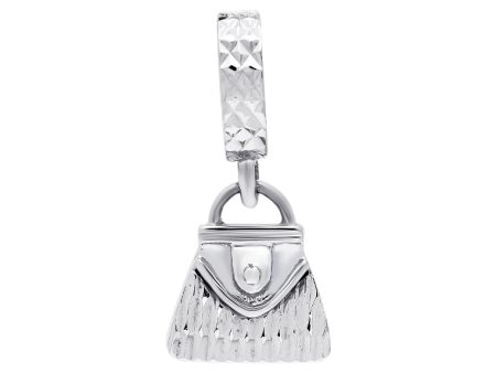 TOMEI Dangling Handbag Charm, White Gold 585 Supply