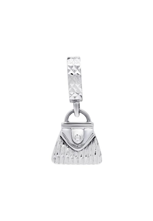 TOMEI Dangling Handbag Charm, White Gold 585 Supply