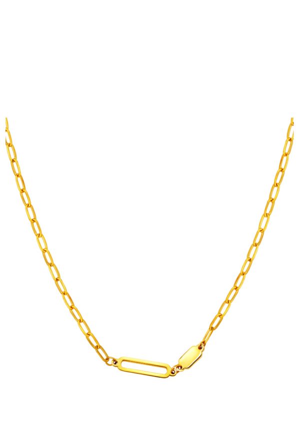 TOMEI Minimalist Link Necklace, Yellow Gold 999 (5G) Online now