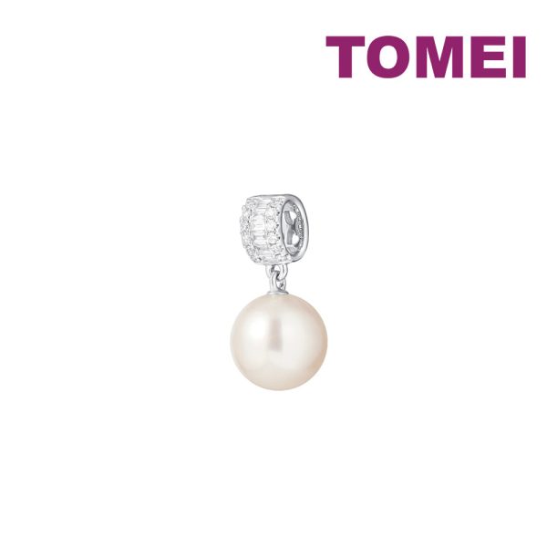 TOMEI Lustrous Pearl Pendant, White Gold 750 Online now