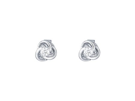 TOMEI Diamond Earrings, White Gold 585 For Sale