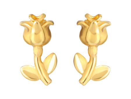 TOMEI Lusso Italia Rose Bud Earrings, Yellow Gold 916 For Cheap