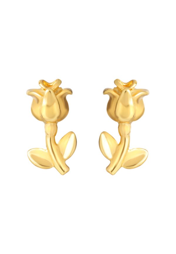 TOMEI Lusso Italia Rose Bud Earrings, Yellow Gold 916 For Cheap