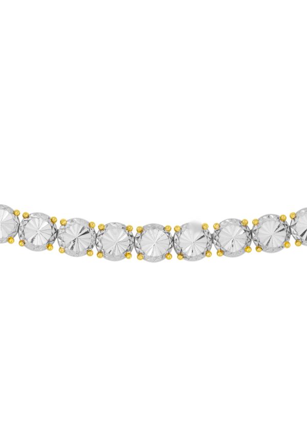 TOMEI Diamond Cut Collection Eternity Bracelet, Yellow Gold 916 For Sale