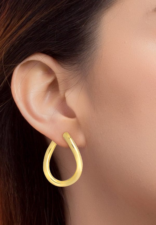 TOMEI Lusso Italia Oval Loop Earrings, Yellow Gold 916 Discount