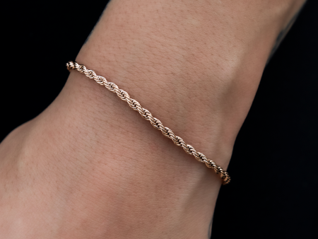 Rope Bracelet in Rose Gold- 2mm Online Hot Sale