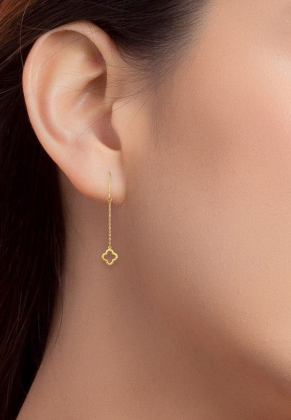 TOMEI [Online Exclusive] Lusso Italia Drop Clover Earrings, Yellow Gold 916 on Sale