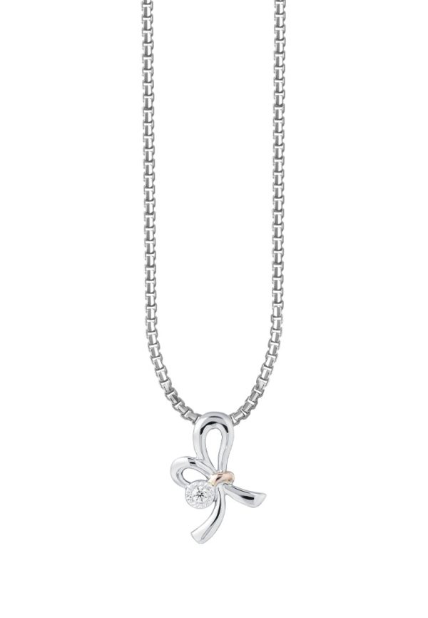 TOMEI Diamond Pendant Set, White+Rose Gold 585 on Sale