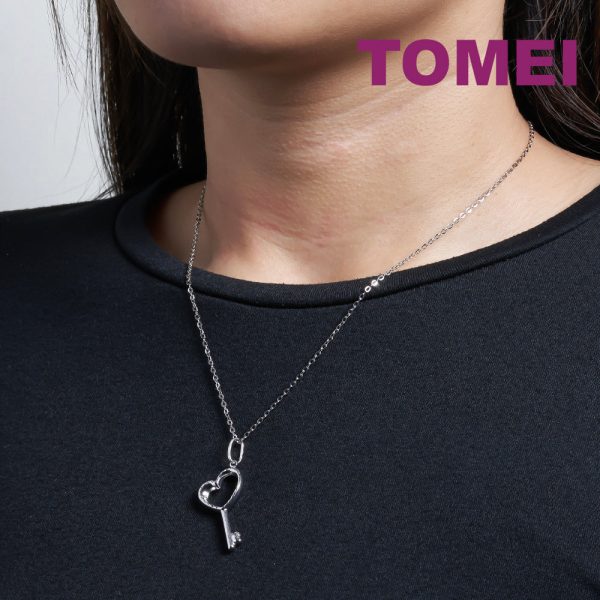 TOMEI Key Love Pendant, White Gold 750 Sale