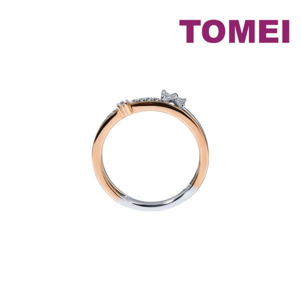 TOMEI Eternal Twine Collection Diamond Ring, White+Rose Gold 585 Online