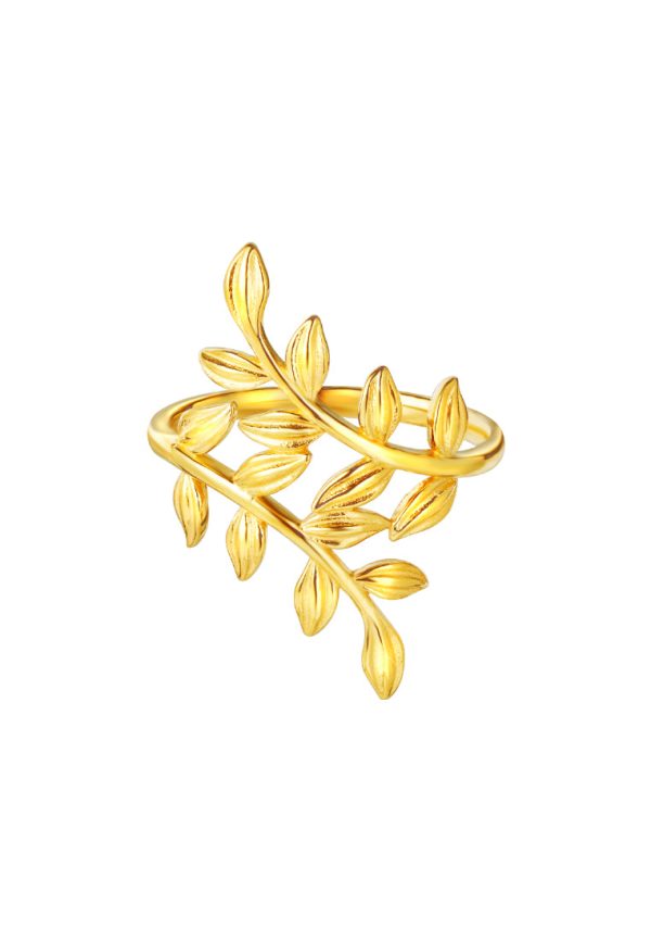 TOMEI Symphony Of Leaves Ring, Yellow Gold 916 For Discount