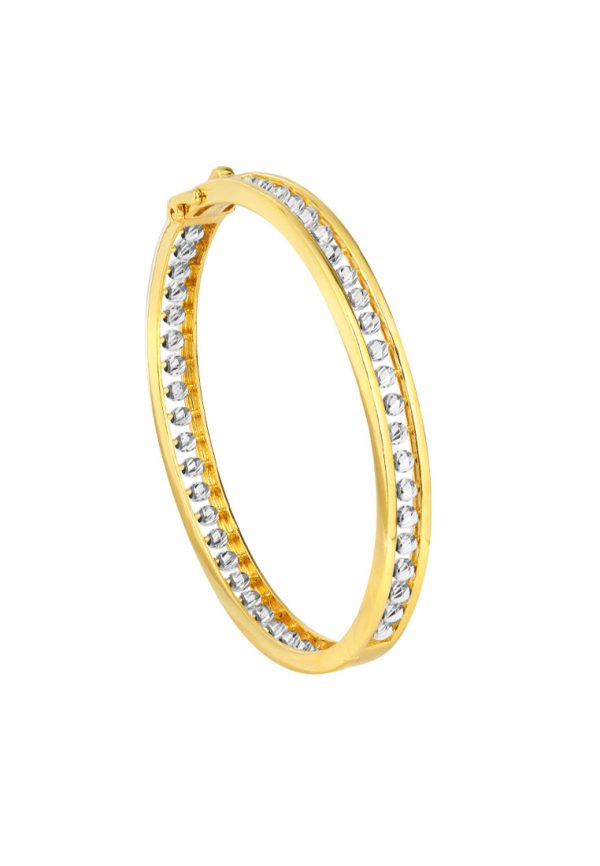 TOMEI Dual-Tone Full Beads Bangle, Yellow Gold 916 Discount