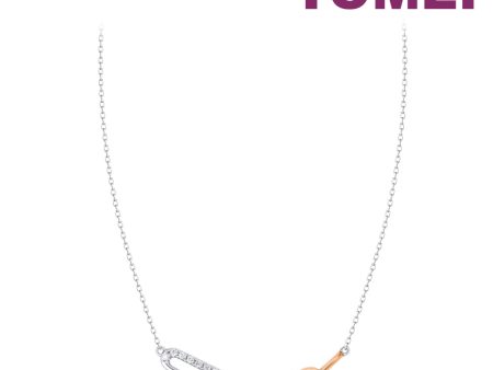 TOMEI Rosy Winter Collection Diamond Necklace, White+Rose Gold 585 Online