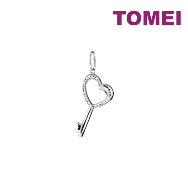 TOMEI Key Love Pendant, White Gold 750 Sale