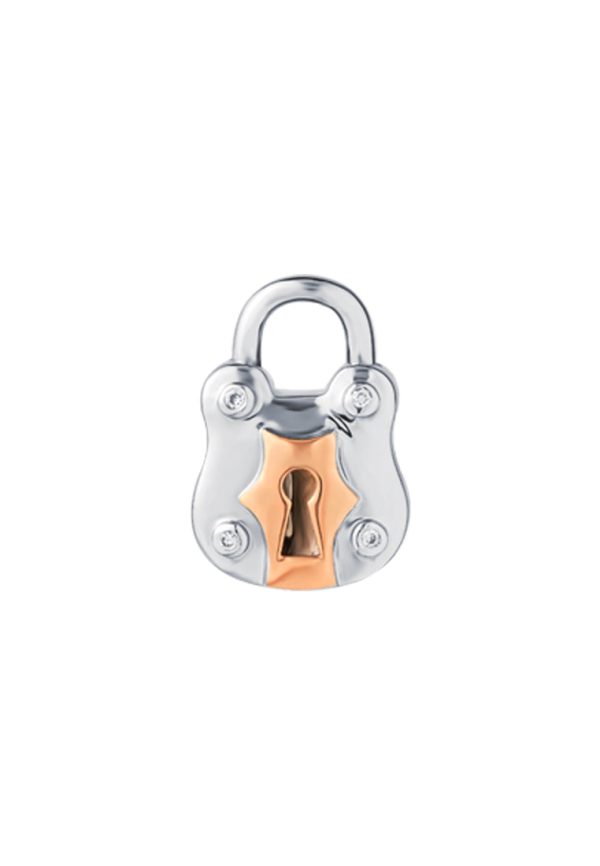 TOMEI Love Lock Collection Rose Beary Pendant, White Gold 750 Cheap