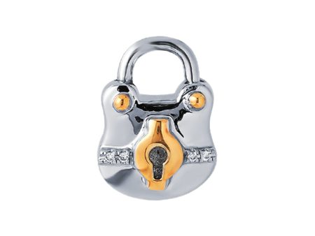 TOMEI Love Lock Collection Yellow Beary Pendant, White Gold 750 Cheap