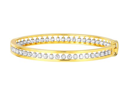 TOMEI Dual-Tone Full Beads Bangle, Yellow Gold 916 Discount