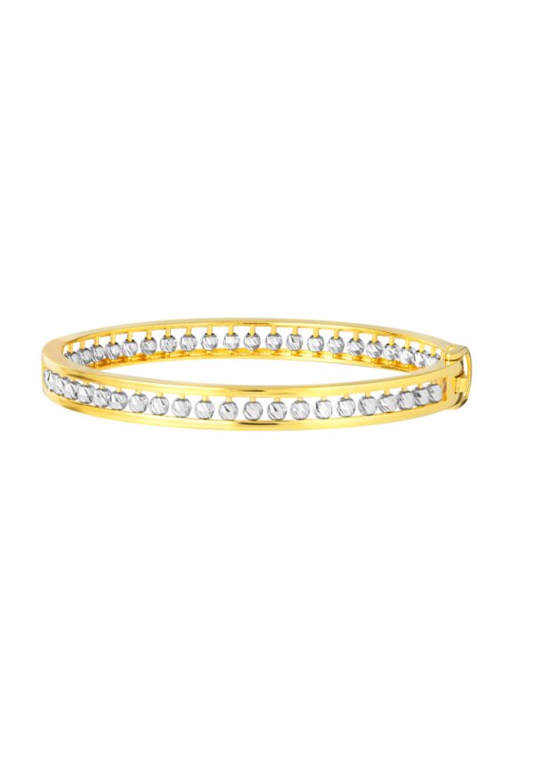 TOMEI Dual-Tone Full Beads Bangle, Yellow Gold 916 Discount