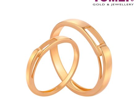 TOMEI Eternal Love Couple Rings, Yellow Gold 916 (XD-YG0763R 0764R-1C) Online Hot Sale