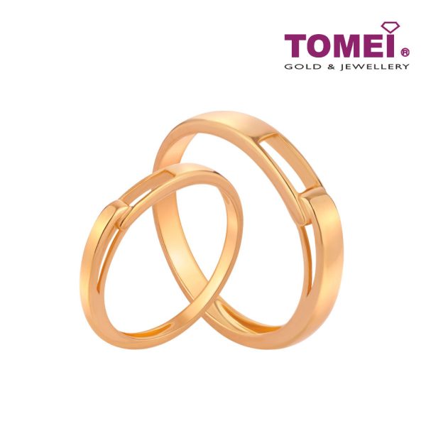 TOMEI Eternal Love Couple Rings, Yellow Gold 916 (XD-YG0763R 0764R-1C) Online Hot Sale