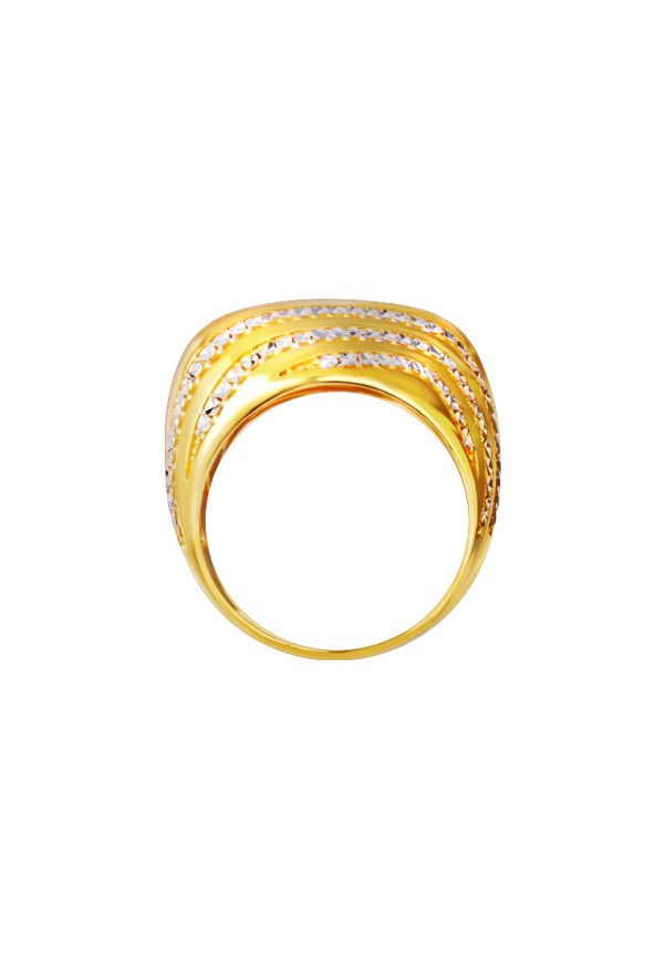 TOMEI Lusso Italia Dual-Tone Wave Inspired Ring, Yellow Gold 916 Fashion