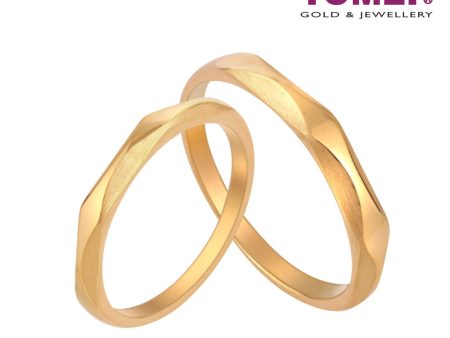 TOMEI Perfect Match Couple Rings, Yellow Gold 916 (XD-YG0686R 0687R-1C) For Cheap