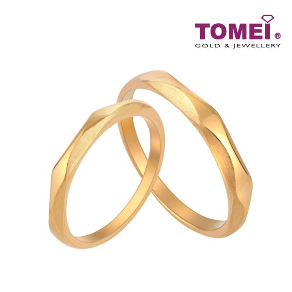 TOMEI Perfect Match Couple Rings, Yellow Gold 916 (XD-YG0686R 0687R-1C) For Cheap