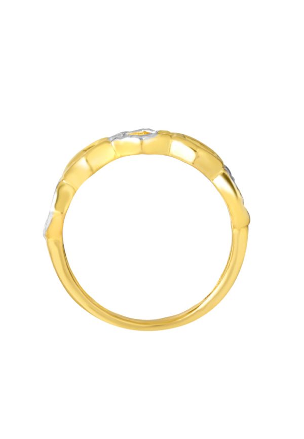 TOMEI Dual-Tone Oxagon Ring, Yellow Gold 916 For Sale