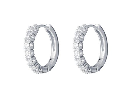 TOMEI Eternity Diamond Earrings, White Gold 750 Online now