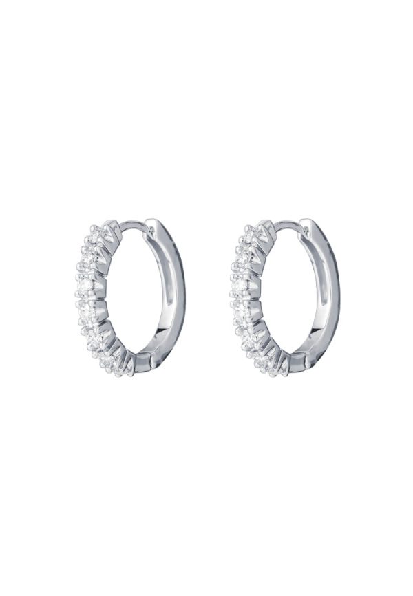 TOMEI Eternity Diamond Earrings, White Gold 750 Online now