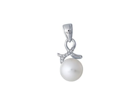 TOMEI Pearl Pendant, White Gold 375 For Sale