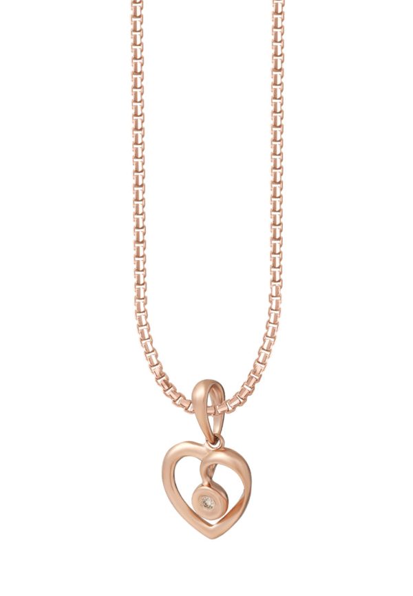 TOMEI [Online Exclusive] Minimalist Heart Shape Pendant, Rose Gold 375 Cheap