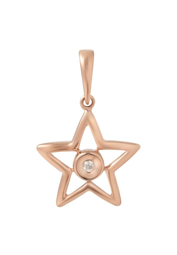 TOMEI [Online Exclusive] Minimalist Dangling Star Pendant, Rose Gold 375 Online Hot Sale