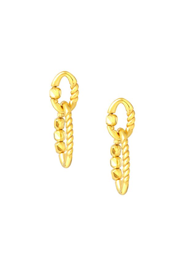 TOMEI Lusso Italia Twist Dangle Earrings, Yellow Gold 916 Online Hot Sale