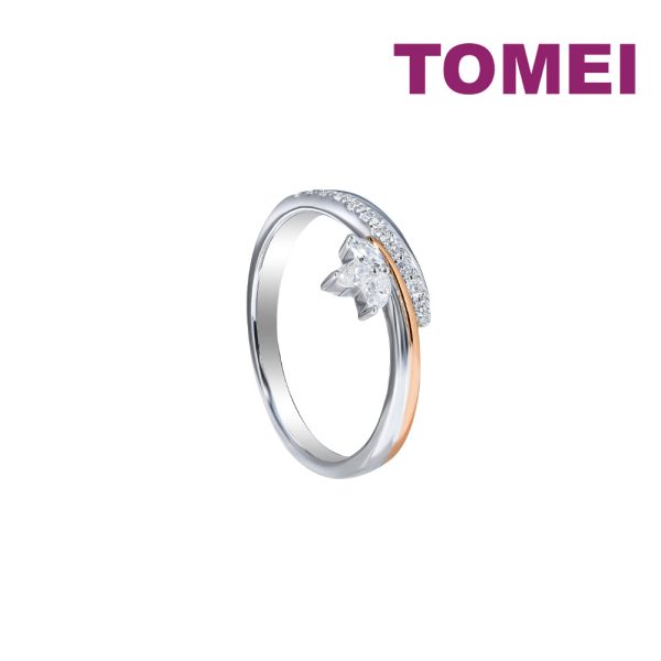 TOMEI Eternal Twine Collection Diamond Ring, White+Rose Gold 585 on Sale