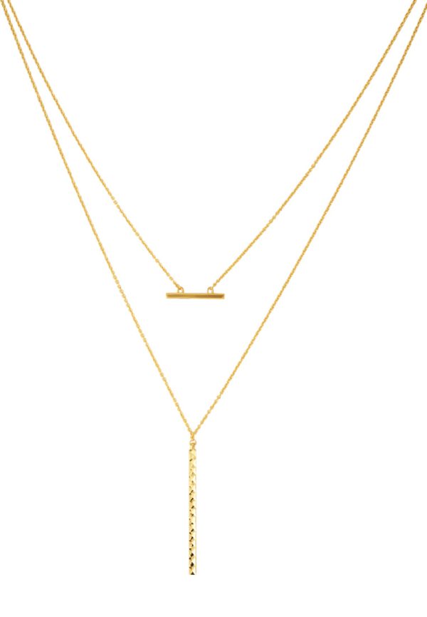 TOMEI Long Bar Necklace, Yellow Gold 916 Supply