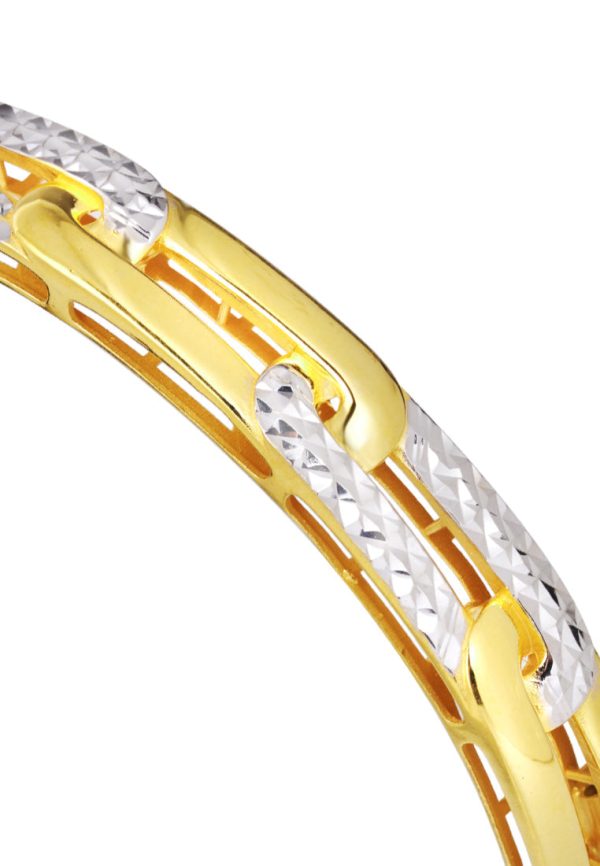 TOMEI Dual-Tone Loop-Link Bangle, Yellow Gold 916 Cheap