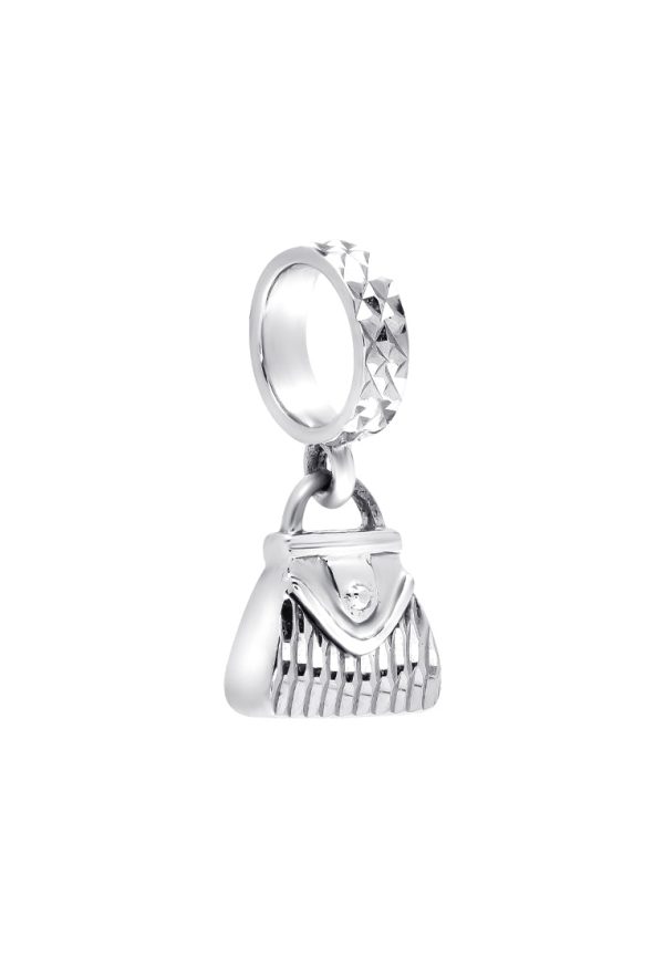 TOMEI Dangling Handbag Charm, White Gold 585 Supply