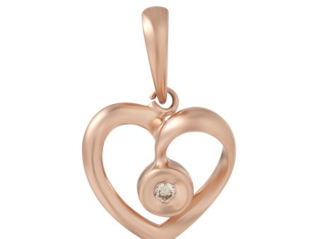 TOMEI [Online Exclusive] Minimalist Heart Shape Pendant, Rose Gold 375 Cheap