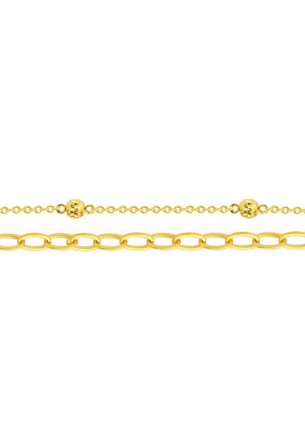 TOMEI Dual-Line Style Bracelet, Yellow Gold 916 Online Sale