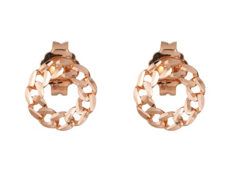 TOMEI Rouge Collection Twist Circle Earrings, Rose Gold 750 Hot on Sale