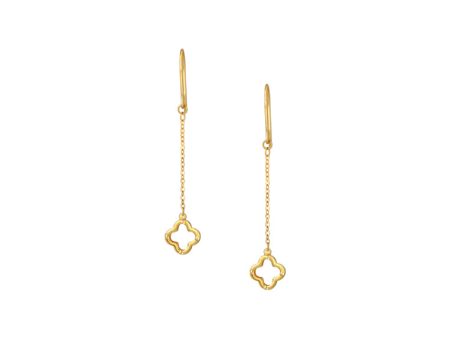 TOMEI [Online Exclusive] Lusso Italia Drop Clover Earrings, Yellow Gold 916 on Sale