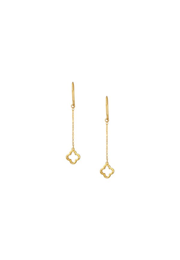 TOMEI [Online Exclusive] Lusso Italia Drop Clover Earrings, Yellow Gold 916 on Sale