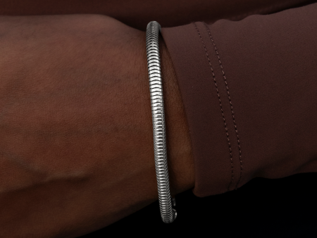 Snake Chain Bracelet in White Gold- 4mm Cheap