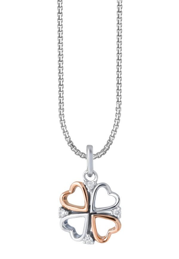 TOMEI United Of Love Diamond Pendant, White+Rose Gold 585 For Sale