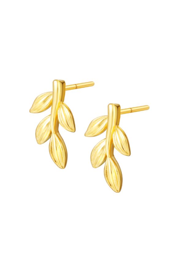 TOMEI Symphony Of Leaves Earrings, Yellow Gold 916 For Sale