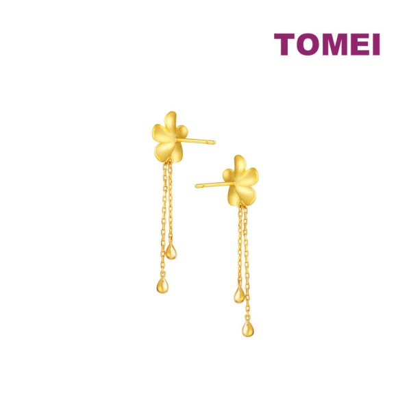 TOMEI X XIFU Flourishing Flowers Earrings, Yellow Gold 999 on Sale