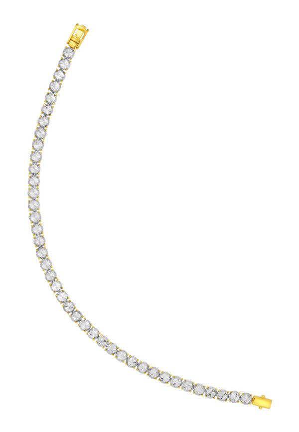 TOMEI Diamond Cut Collection Eternity Bracelet, Yellow Gold 916 For Sale